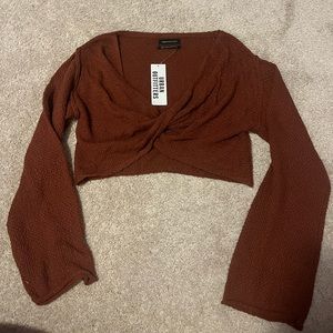 Urban outfitters cropped sweater: size-M color- deep wine
